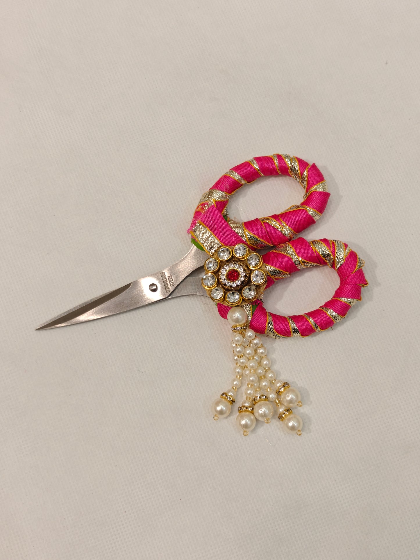 Luxury Ribbon Cutting Platter for Inauguration | Pearl Decor- Rani Pink