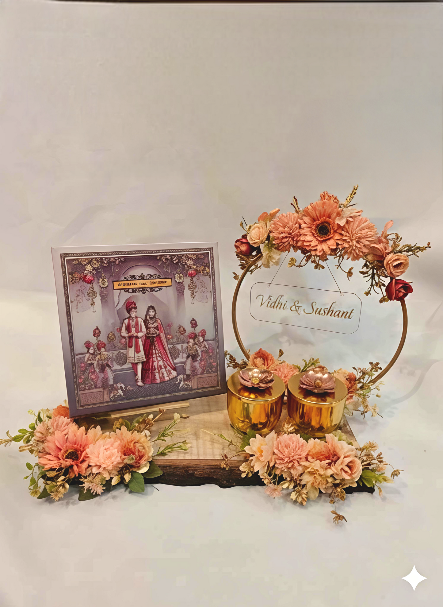 Royal Wedding Card Platter – Personalized & Elegant Design