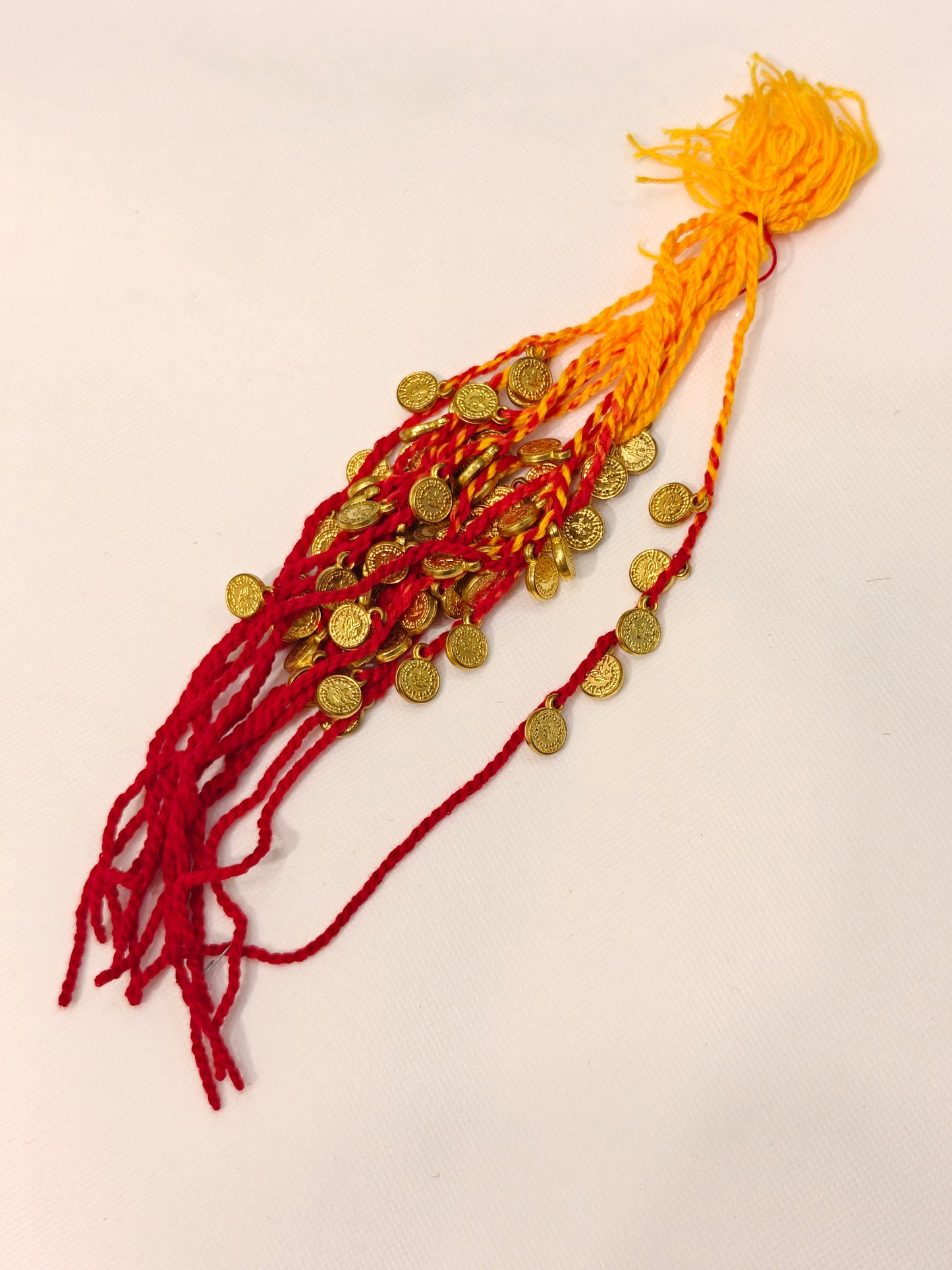 Hathlagi/Kangan Dora for Wedding Rituals | Handcrafted Bridal Wrist Ceremony Dora with Cowrie Shells, Gold Beads & Crystal Beads | Pack of 12 Pcs| The Wedding Station