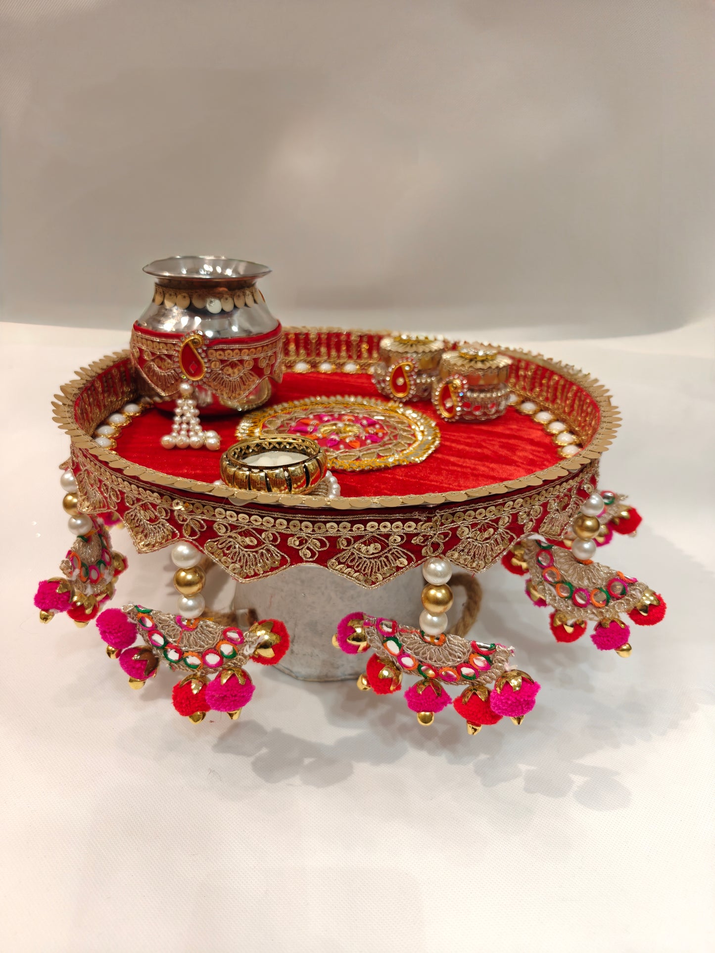 pooja thali for weddung / designer bridal pooja thali for rituals