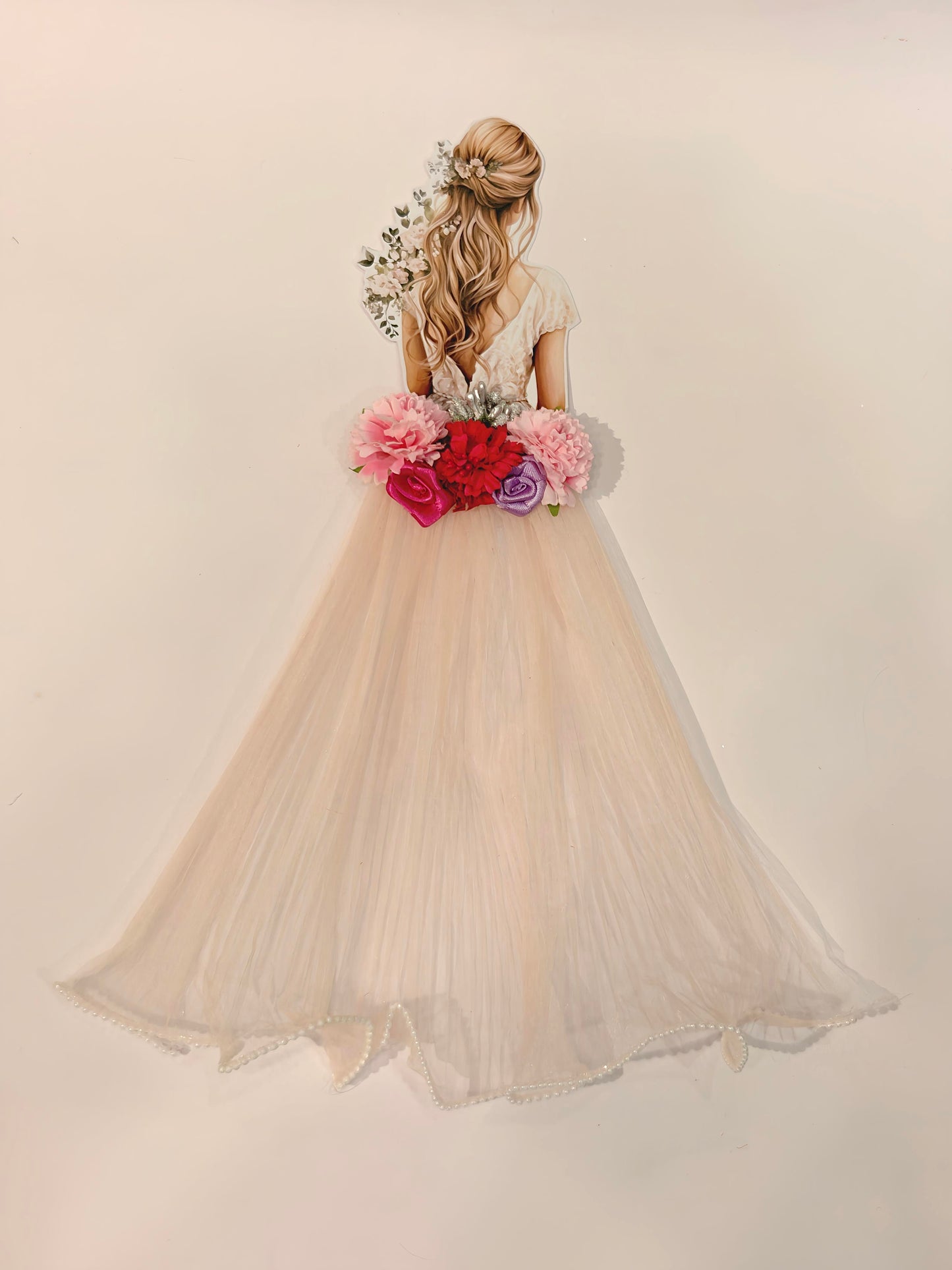 Decorative Bridal Suitcase Sticker for Bridal Trousseau & Luggage Decoration - Peach