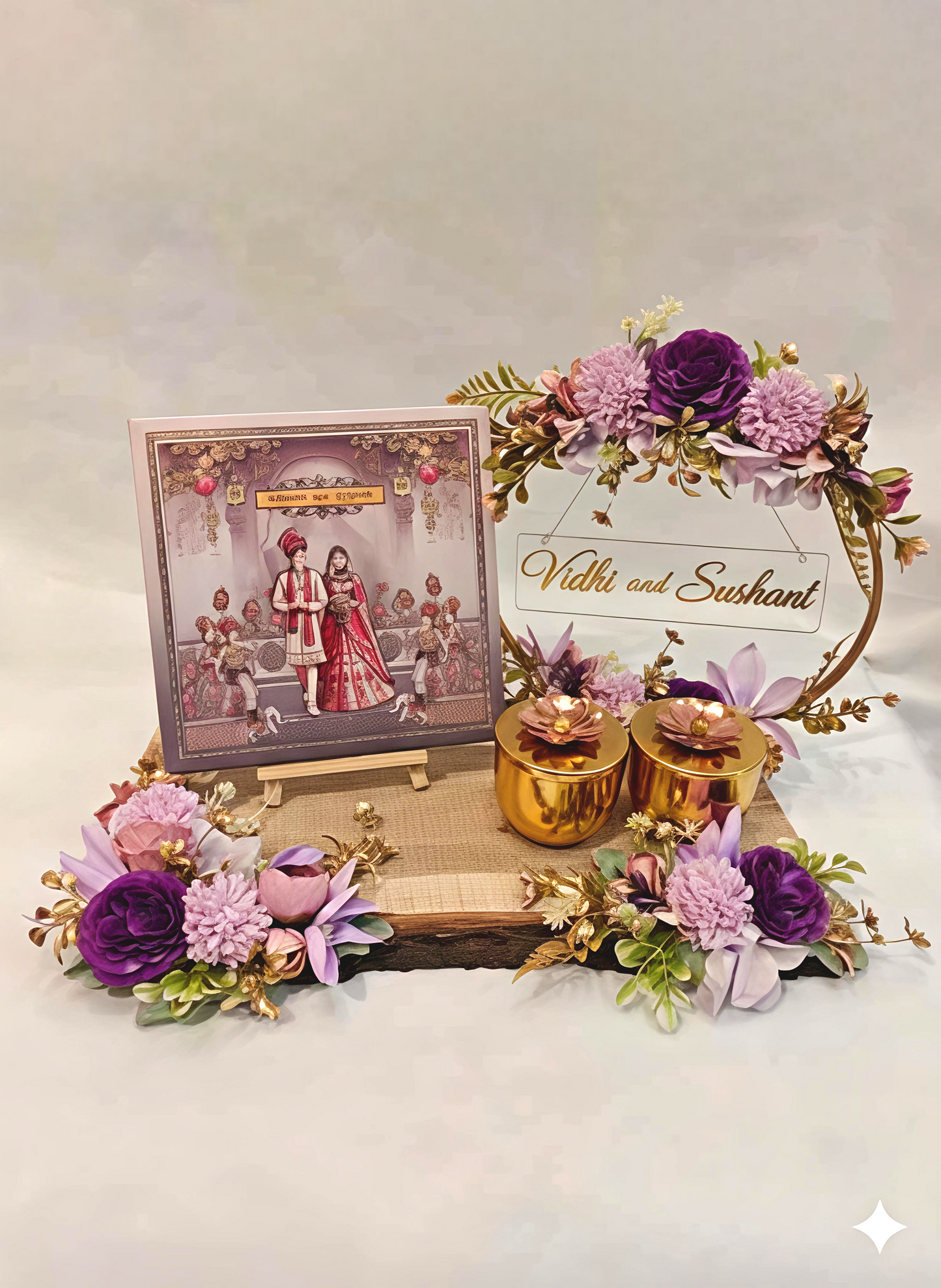 Royal Wedding Card Platter – Personalized & Elegant Design