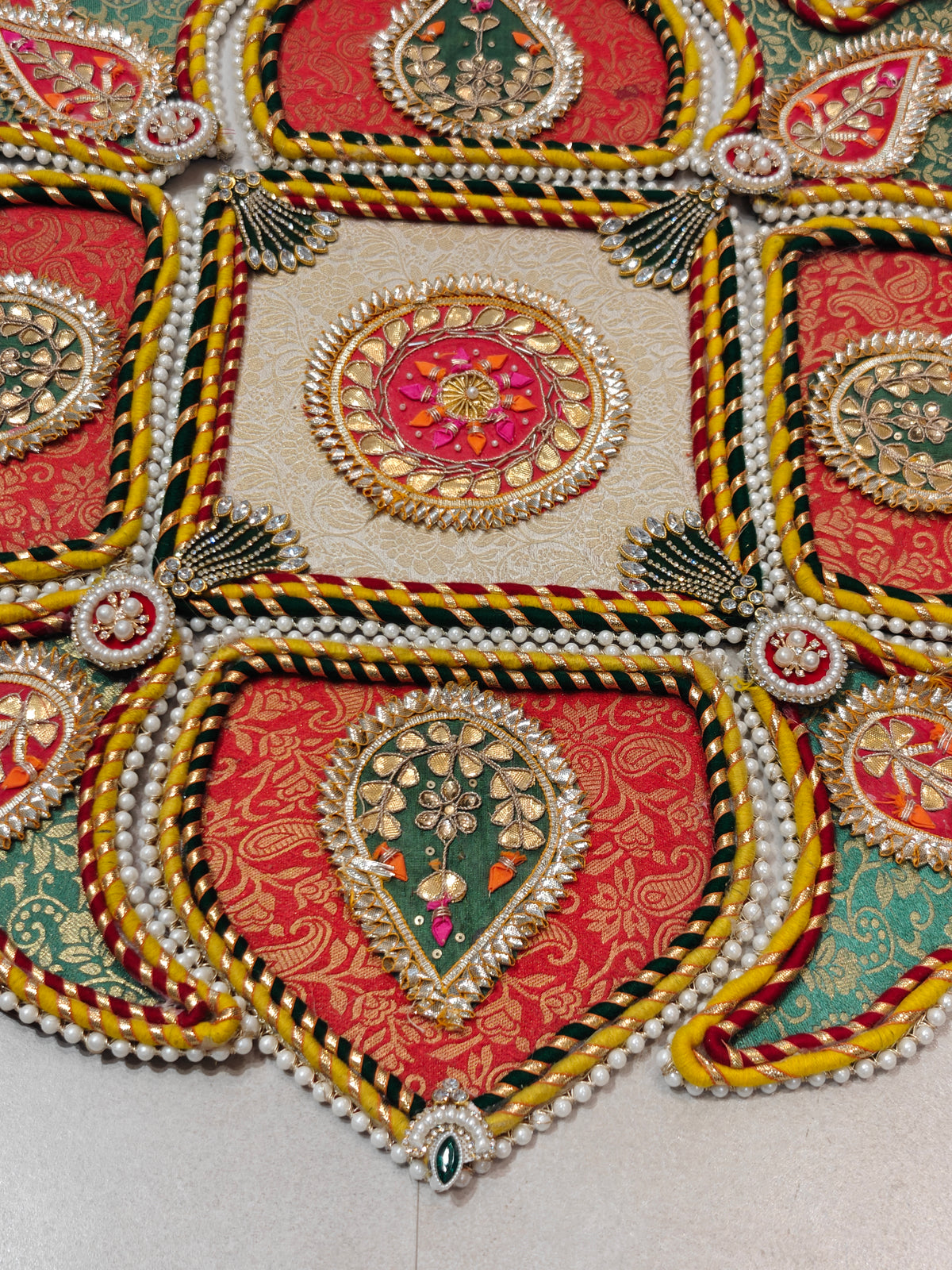Multicolour Brocade Star Rangoli | The Wedding Station