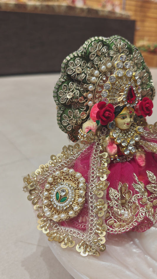 Lakshmi Ganesh Ji with Vastra and Shringar Height 5 inches with Chakra