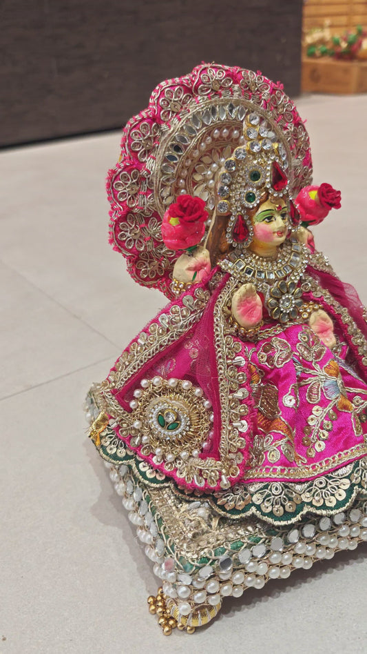 Lakshmi Ganesh Ji with Vastra and Shringar | Height 7 inches