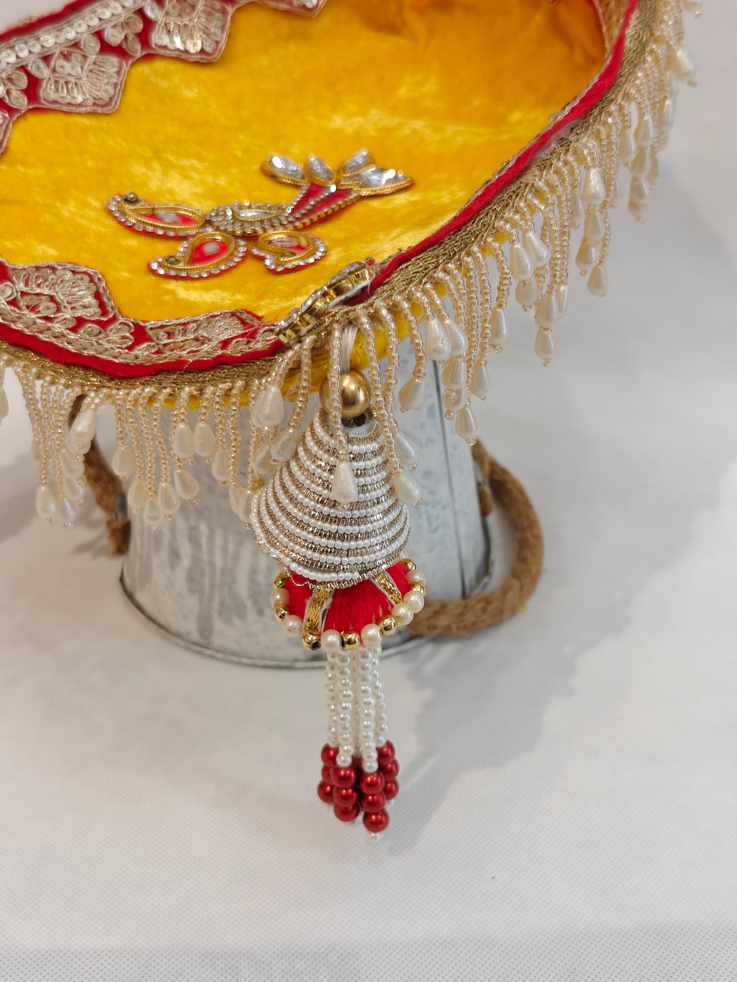 Small Soupda / Small Chaaj | Yellow Velvet| The Wedding Station