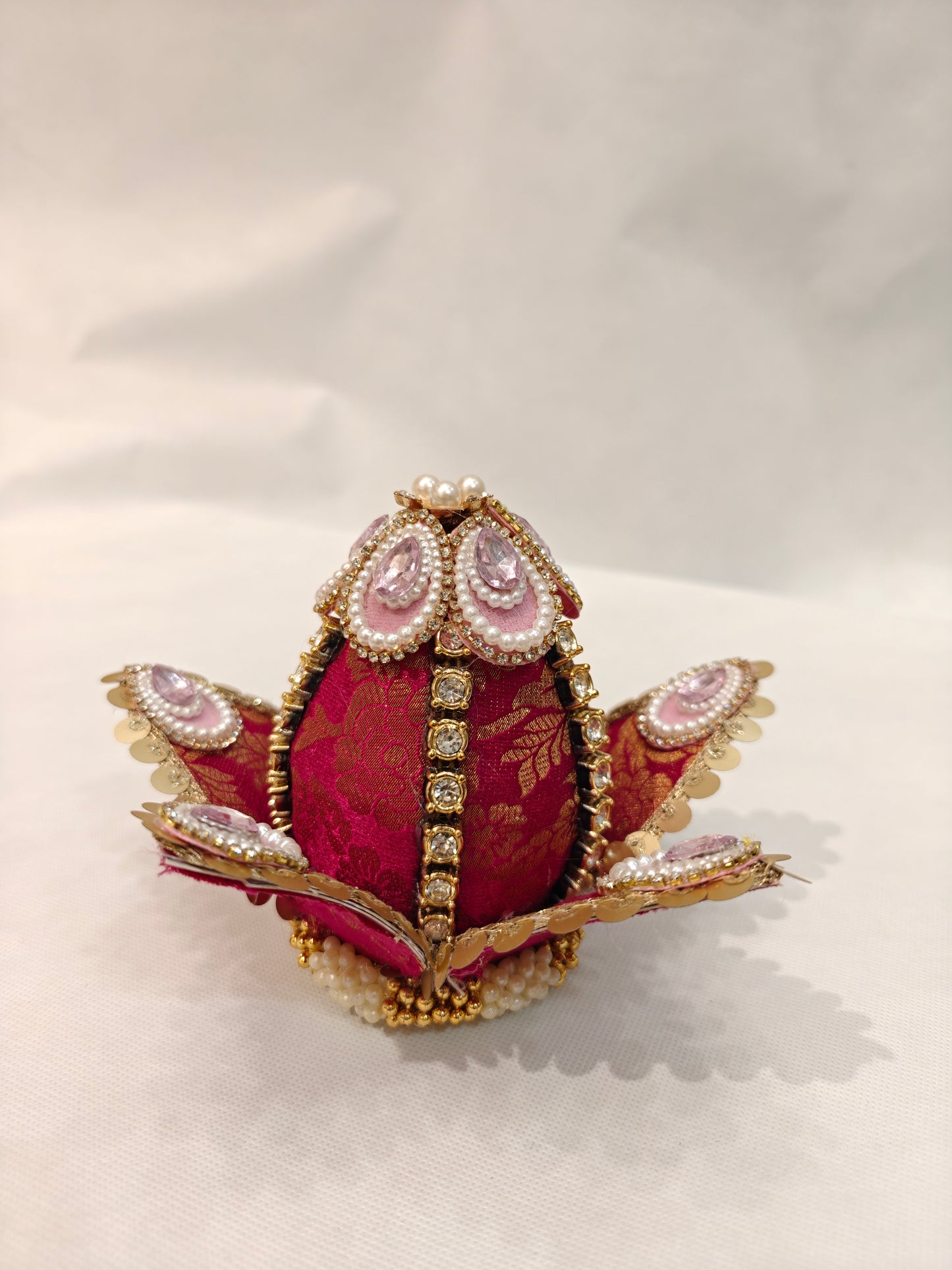 Handcrafted Pink Lotus Decorative Nariyal for Wedding Shagun & Pooja Rituals | Bridal Coconut Décor