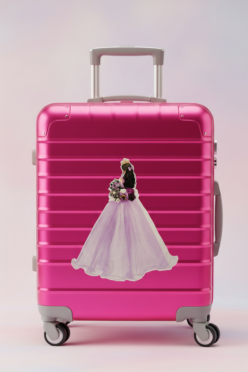 Decorative Bridal Suitcase Sticker for Bridal Trousseau & Luggage Decoration - Lavender