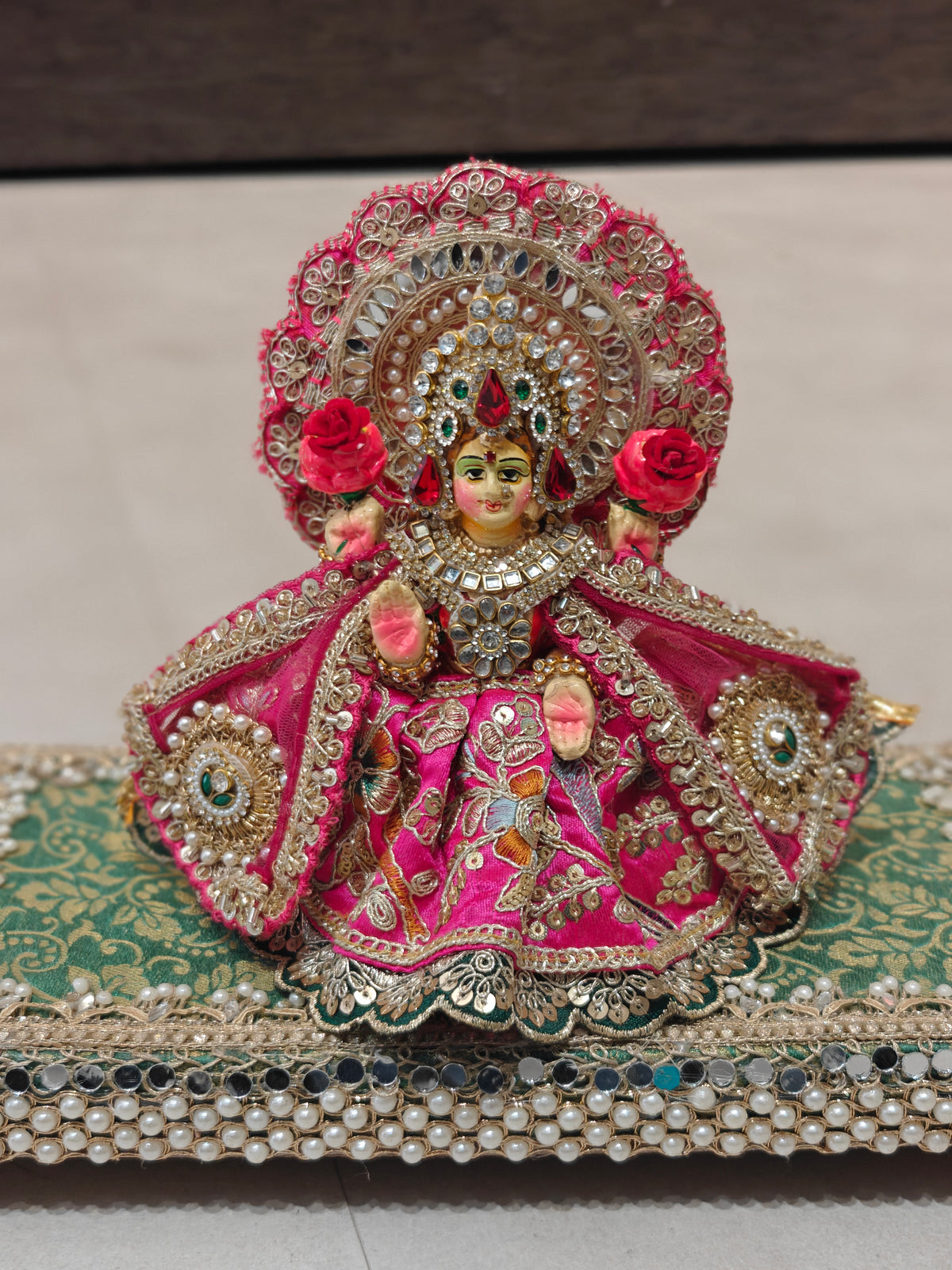 Lakshmi Ganesh Ji with Vastra and Shringar | Height 7 inches