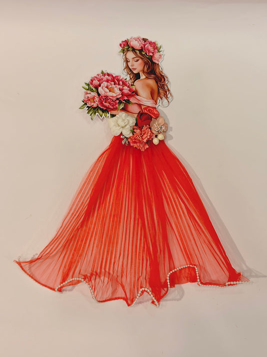 Decorative Bridal Suitcase Sticker for Bridal Trousseau & Luggage Decoration - Red