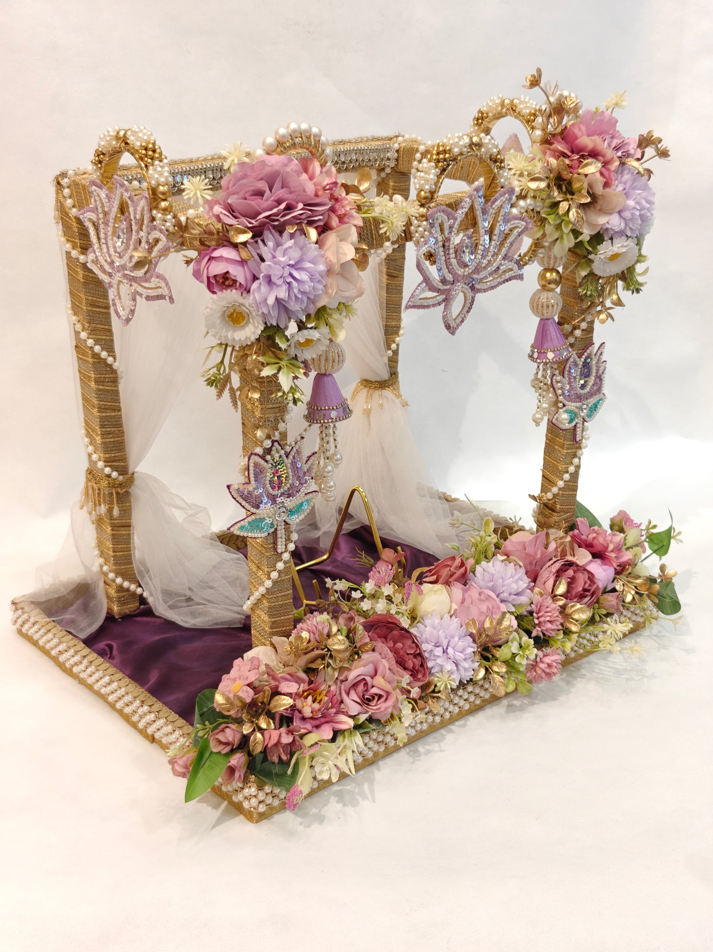 Royal Vivaah Mandap Wedding Card Platter | Luxury Indian Wedding Card Platter in Lavender