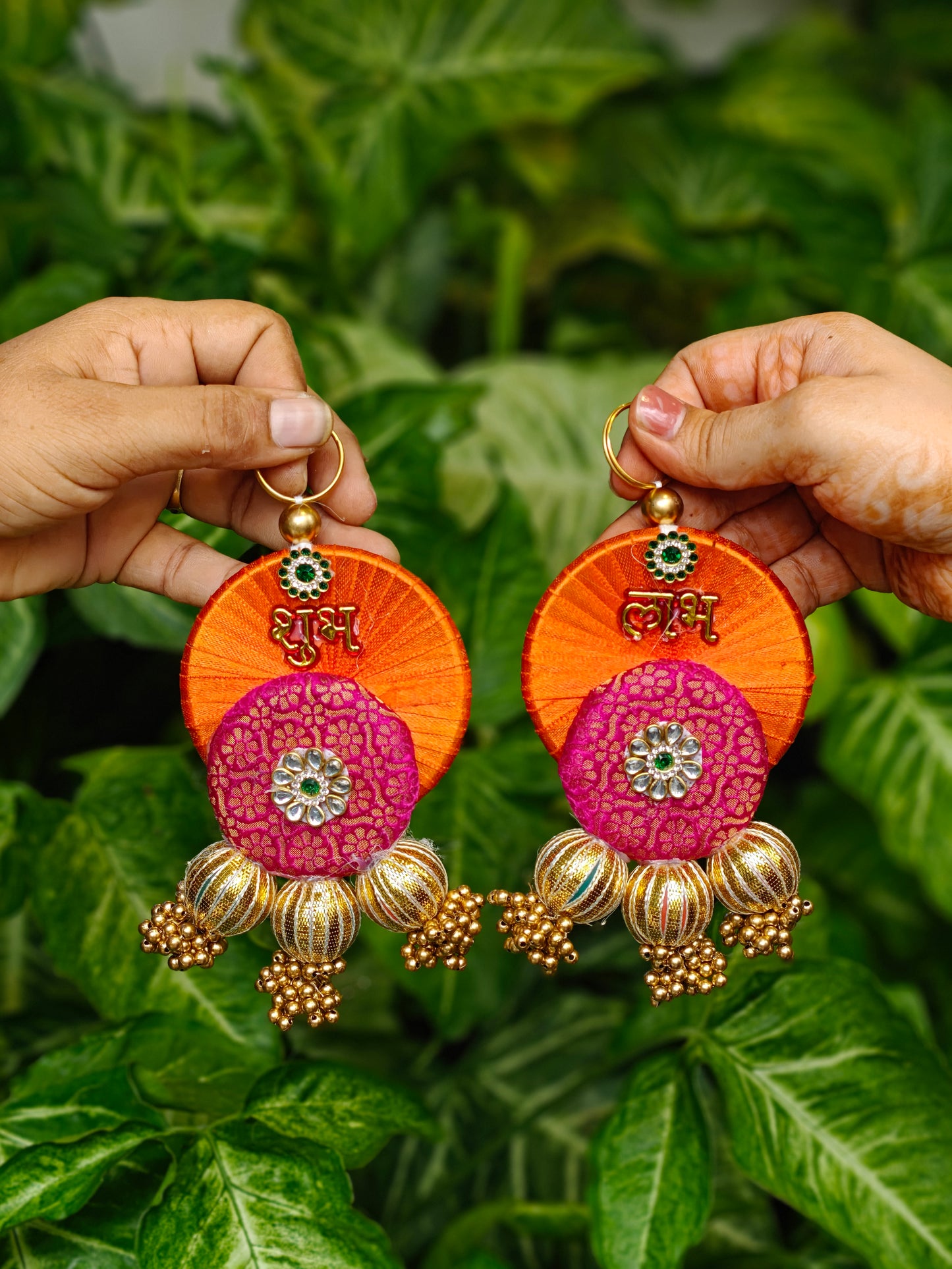 Handcrafted Shubh Laabh Hanging for Diwali & Festive Decor – Traditional Door & Wall Toran Accent | 6 × 3 Inches