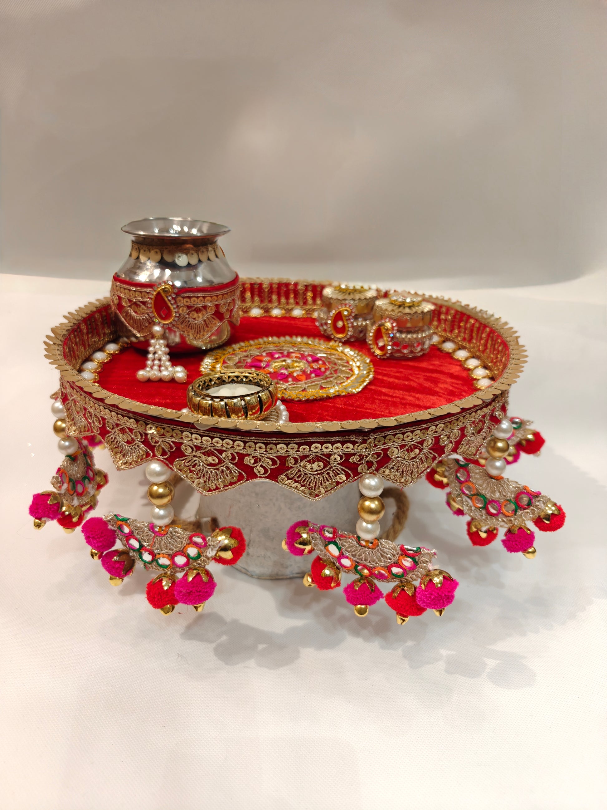 pooja thali for weddung / designer bridal pooja thali for rituals