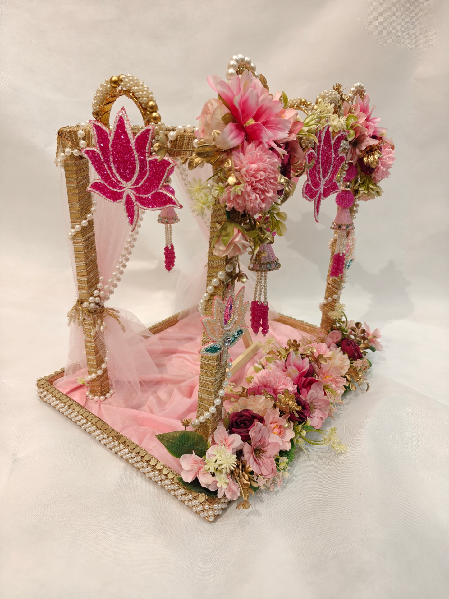 Royal Vivaah Mandap Wedding Card Platter | Luxury Indian Wedding Card Platter in Pink