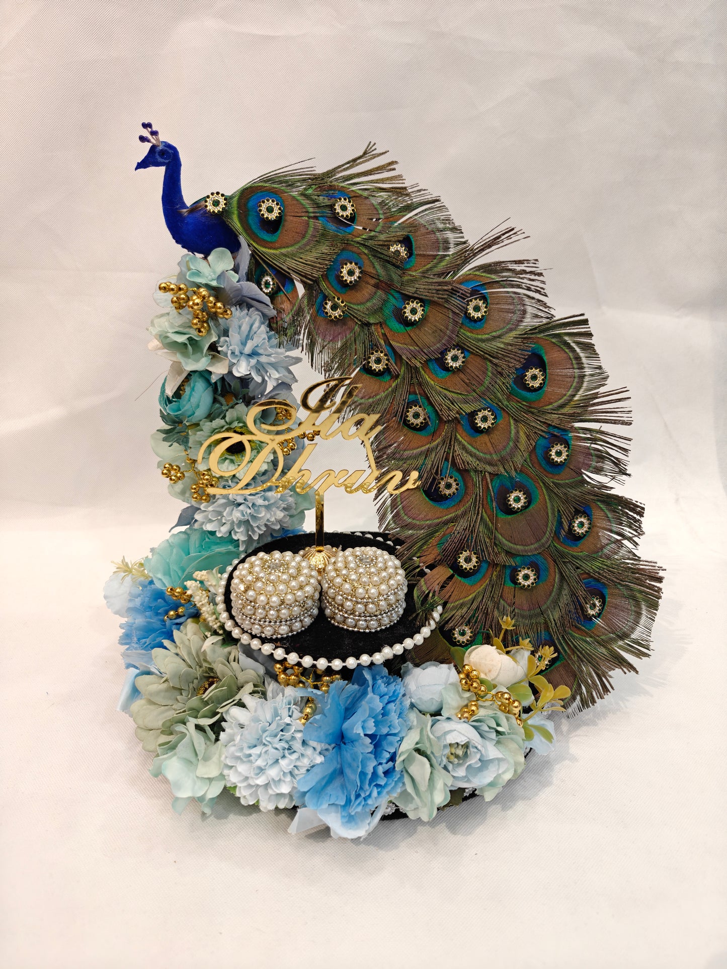 Peacock Ring Platter- Sky Blue