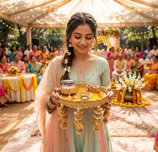 Designer Pooja Thali Online for Rituals & Festivals / Premium Quality / The Wedding Station