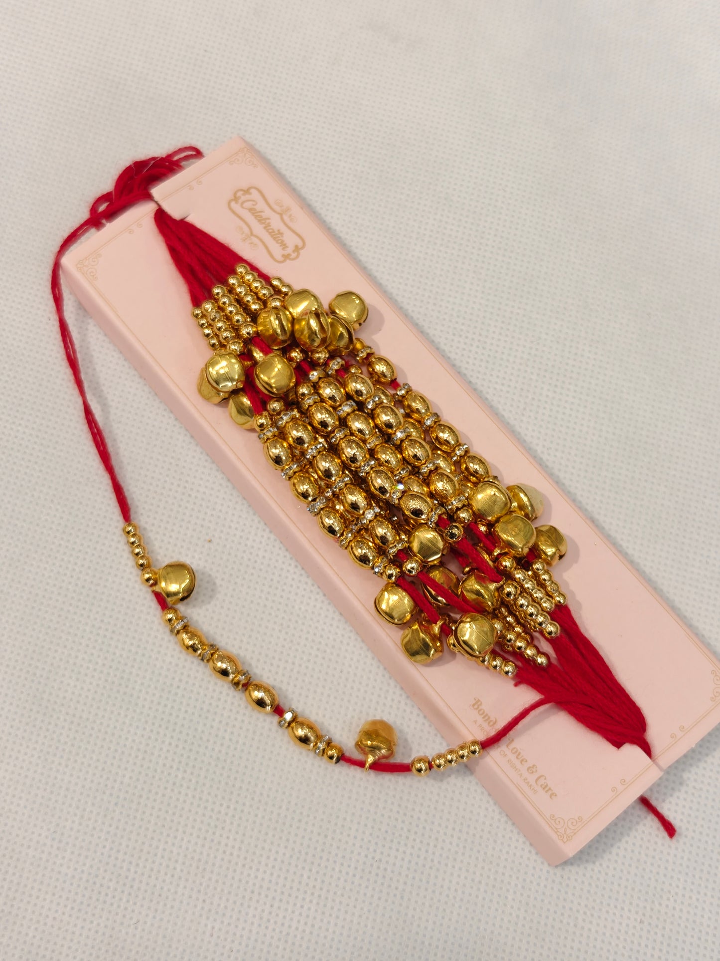 Hathlagi/Kangan Dora for Wedding Rituals | Handcrafted Bridal Wrist Ceremony Dora with Cowrie Shells, Gold Beads & Crystal Beads | Pack of 12 Pcs | The Wedding Station