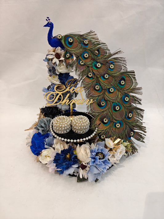 Peacock Ring Platter- Dark Blue