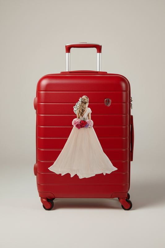 Decorative Bridal Suitcase Sticker for Bridal Trousseau & Luggage Decoration - Peach
