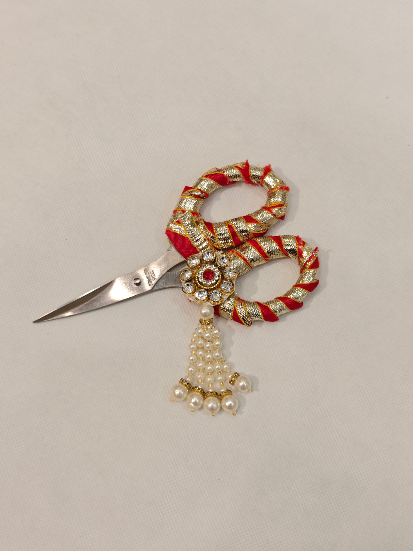Luxury Ribbon Cutting Platter for Inauguration | Pearl Decor- Red