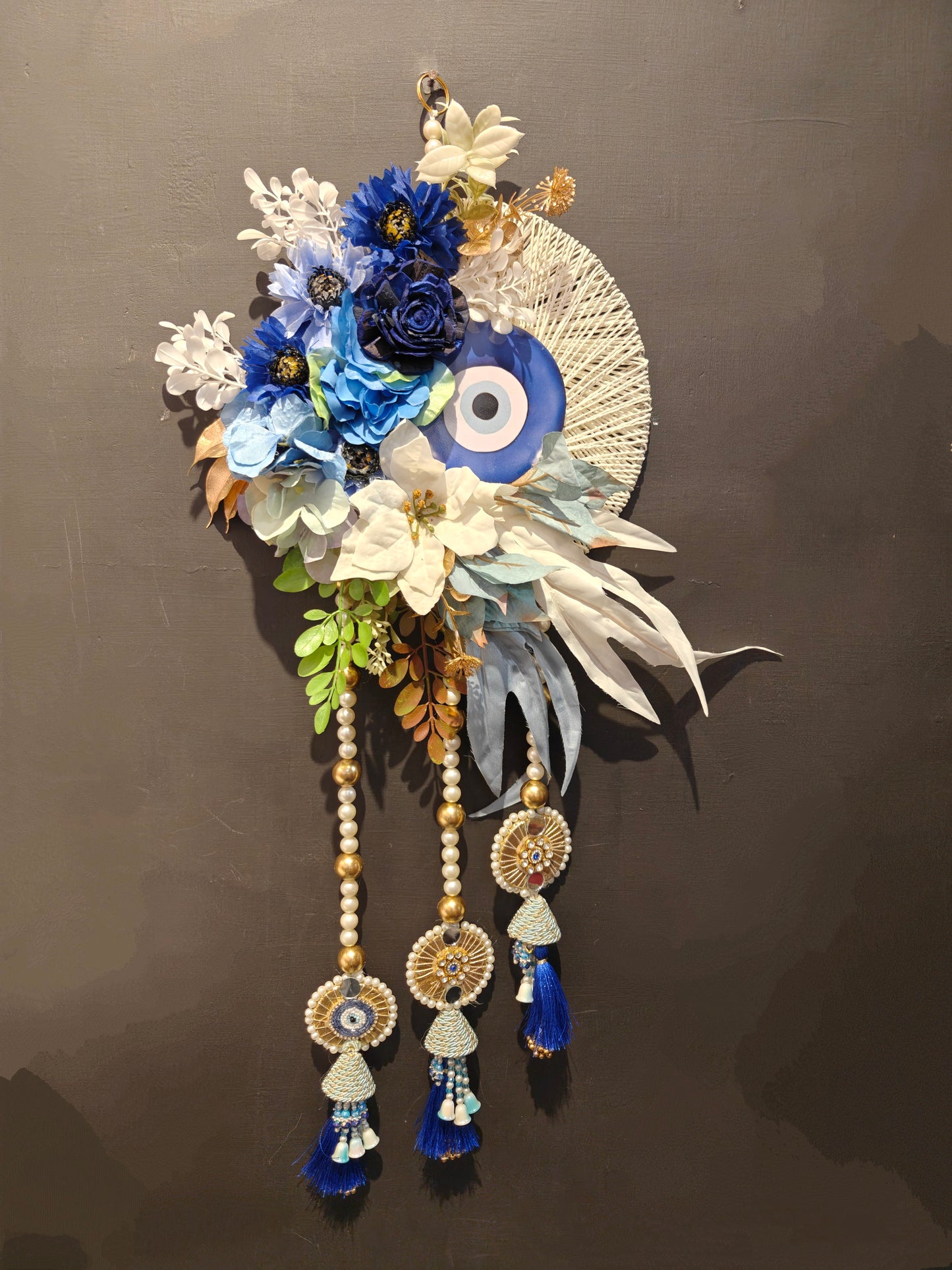 Evil Eye Floral Side Hangings