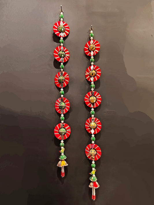Red Bangle Side Hangings