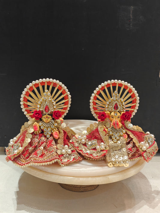 Lakshmi Ganesh Ji with Vastra and Shringar Height 5 inches