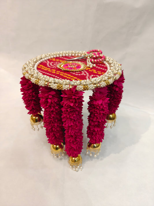 Luxury Ribbon Cutting Platter for Inauguration | Pearl Decor- Rani Pink