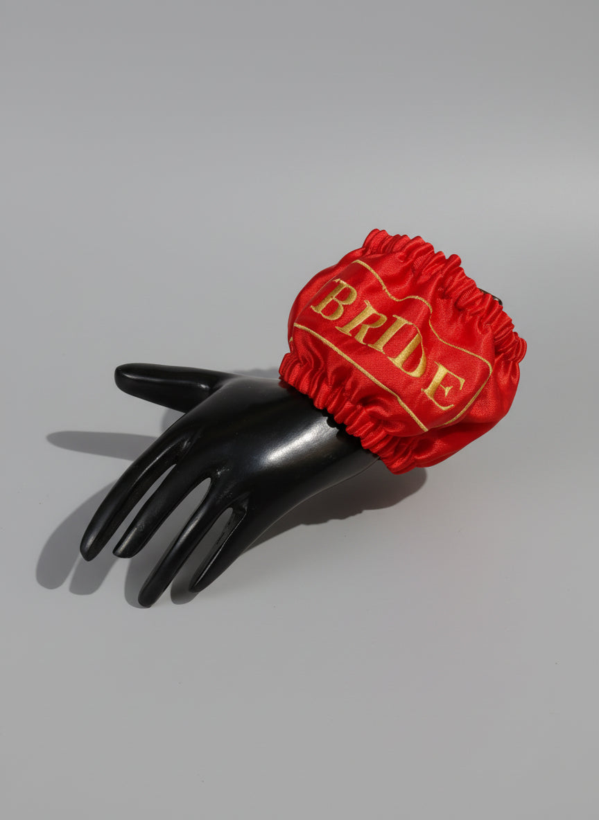 Premium Satin Bride Kangna Cover Red | Free Size | Elegant Wedding Accessory