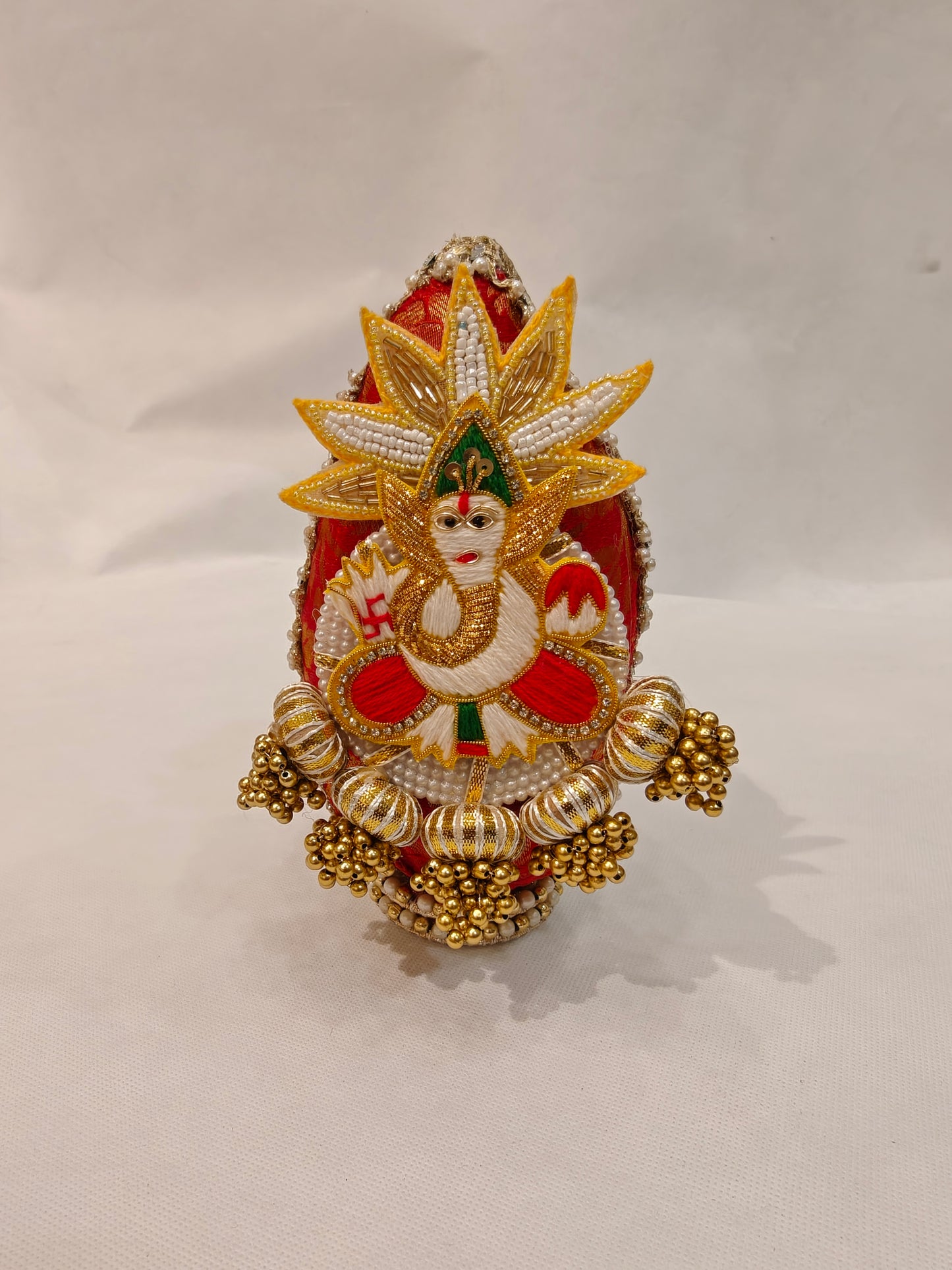 Ganesh shagun nariyal for wedding with beads and gota patti decoration