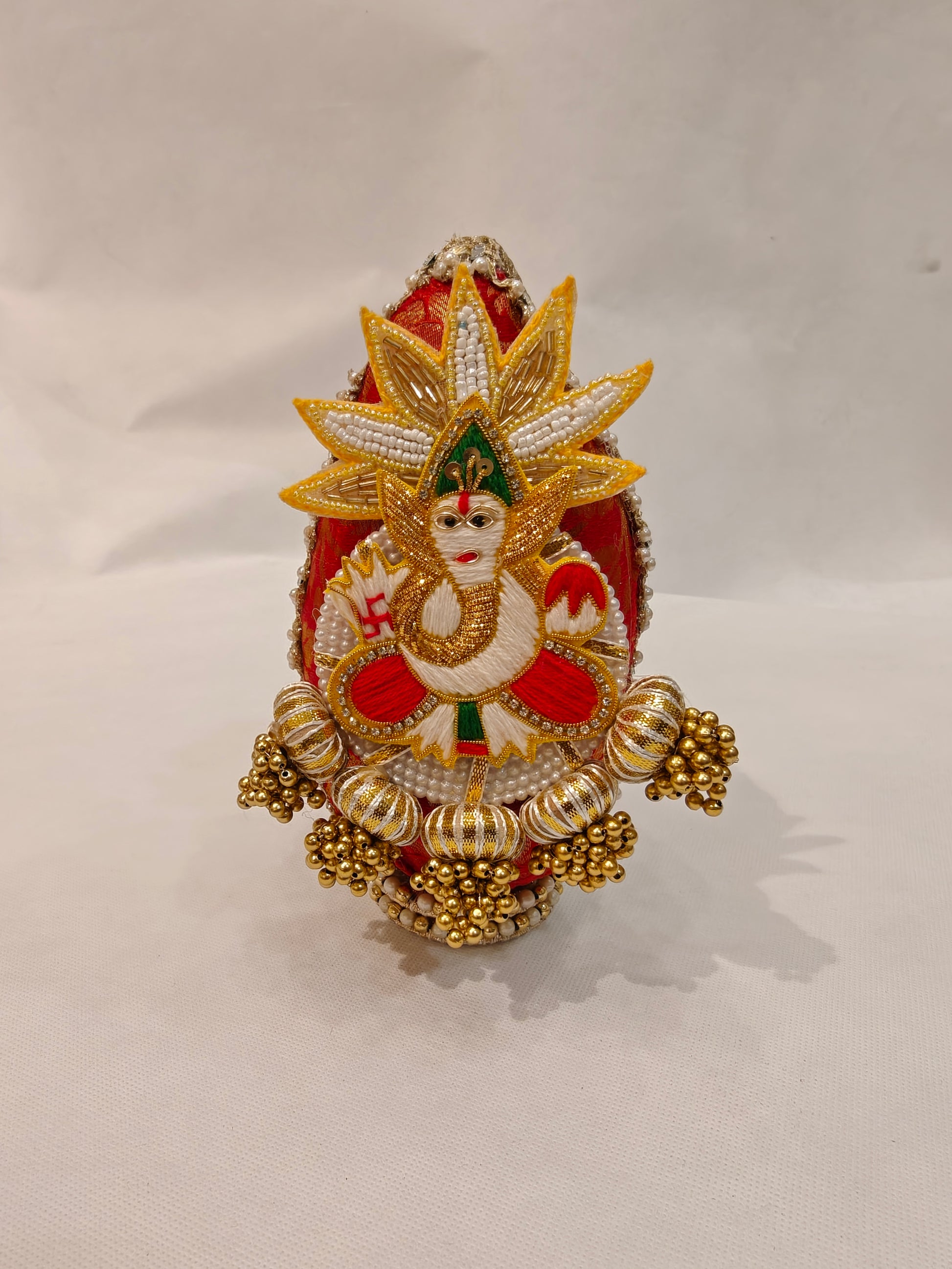 Ganesh shagun nariyal for wedding with beads and gota patti decoration