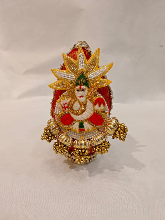 Ganesh shagun nariyal for wedding with beads and gota patti decoration