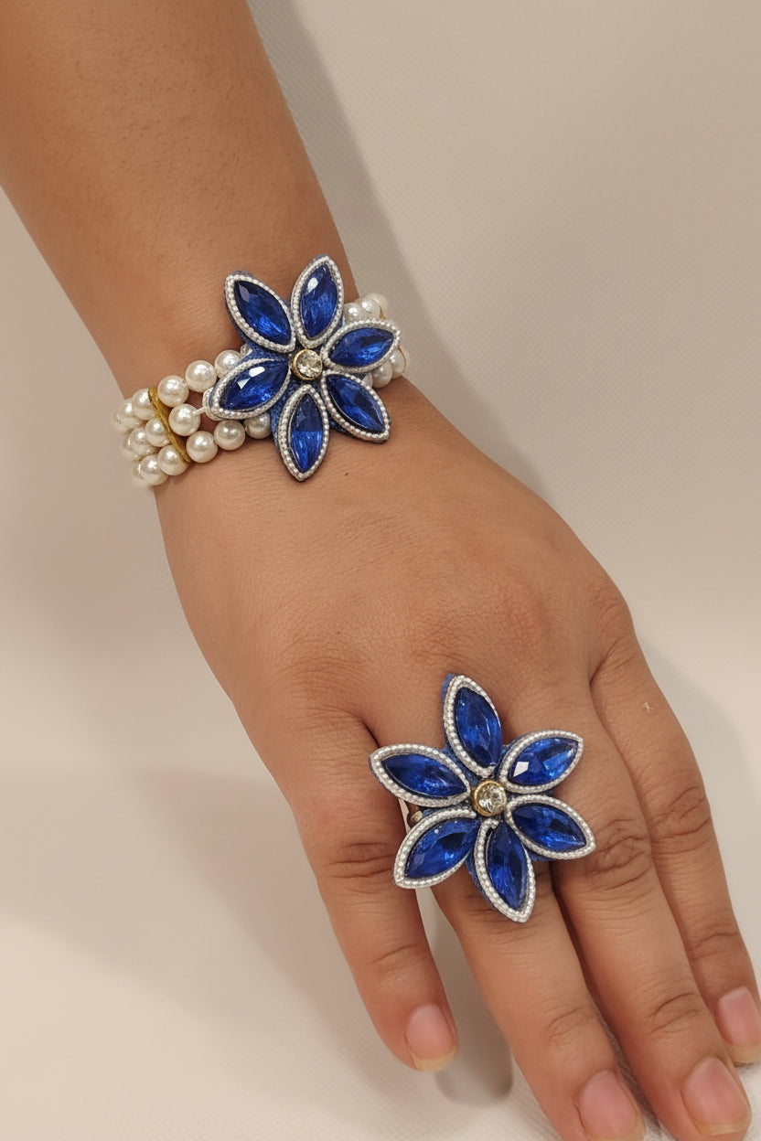Combo Pack Bracelet and Ring | Beautiful Floral Bracelets | Floral Ring | Pack of 25 | The Wedding Station