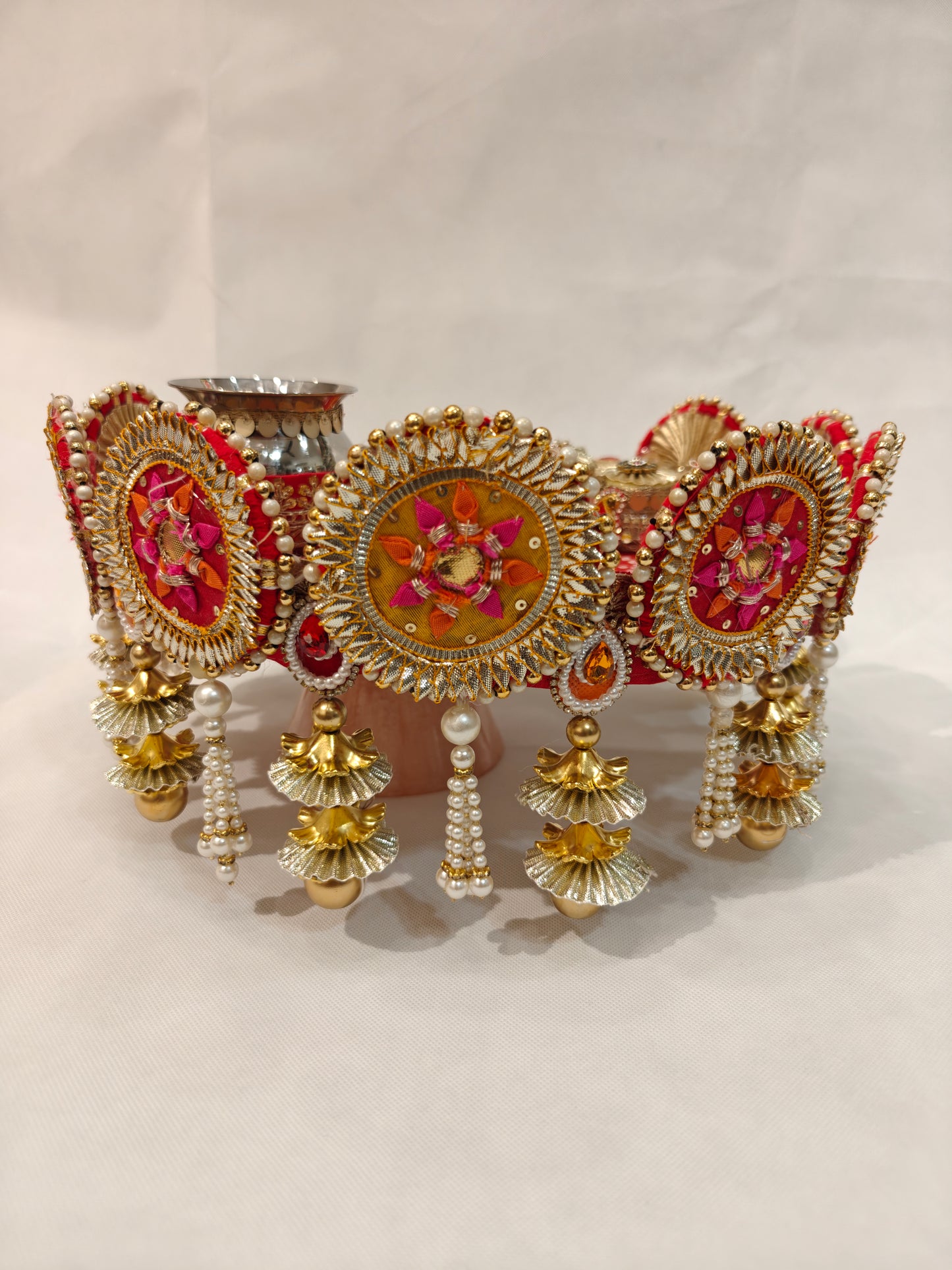 Designer Wedding Pooja Thali Set | Handmade Decorative Puja Thali for Rituals & Gifting