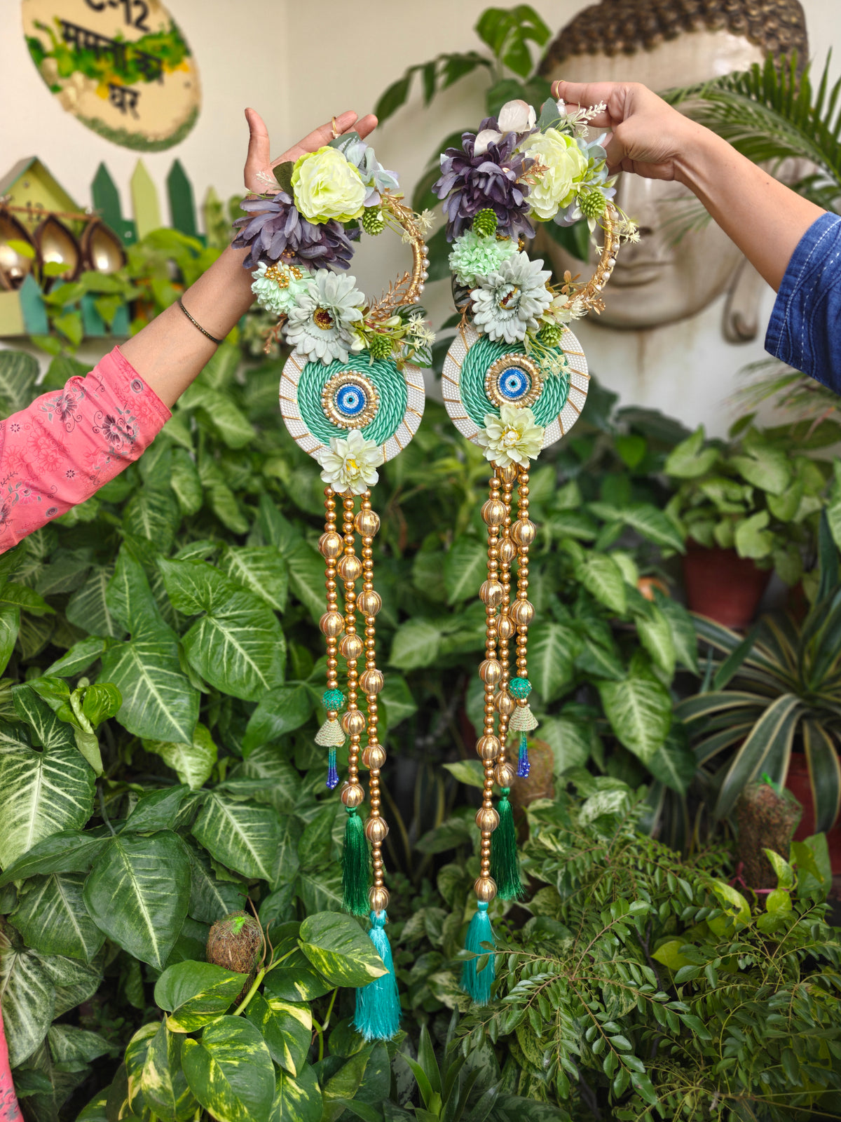 Green Floral Hangings for Diwali Door Decor