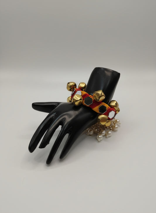 Mirror Work Ghungroo Bracelet | Traditional Bridal & Festive Jewellery