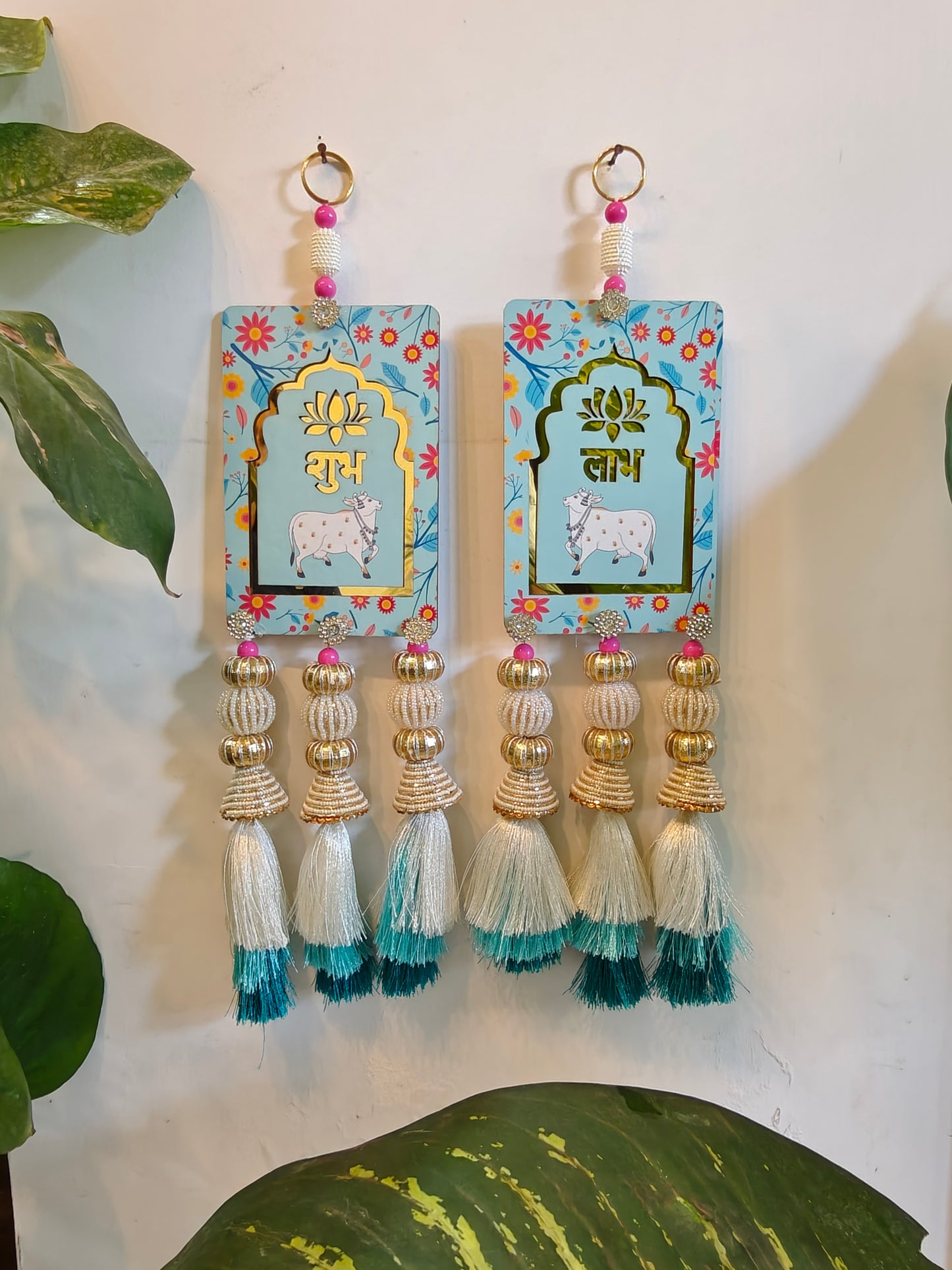 Blue Pichwai Shubh Laabh