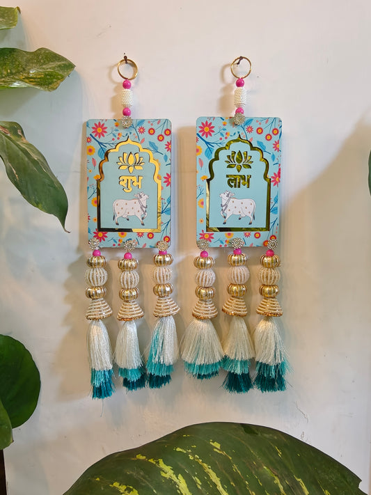 Blue Pichwai Shubh Laabh