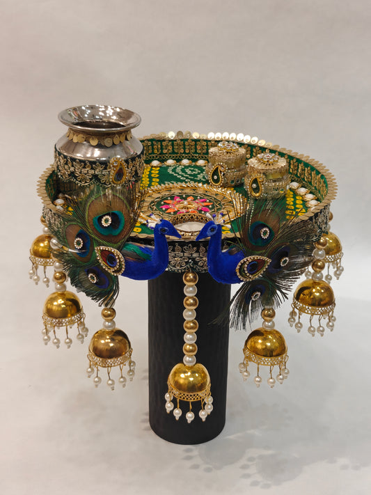 peacock pooja thali for wedding
