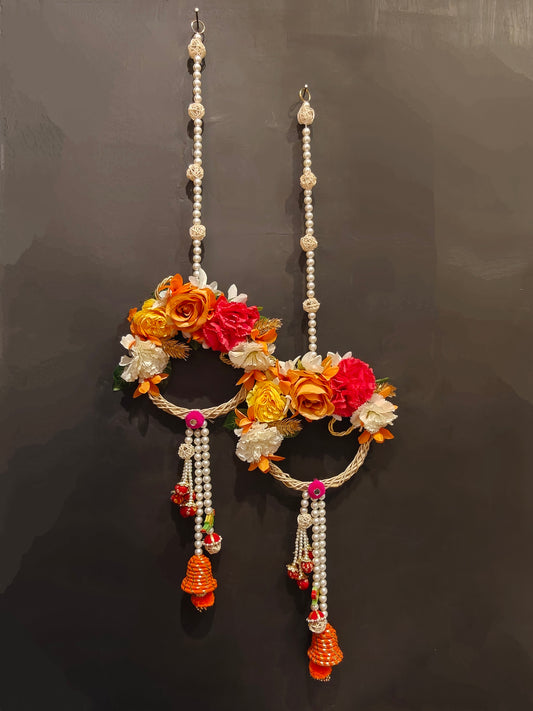 Wooden Floral Side Hangings