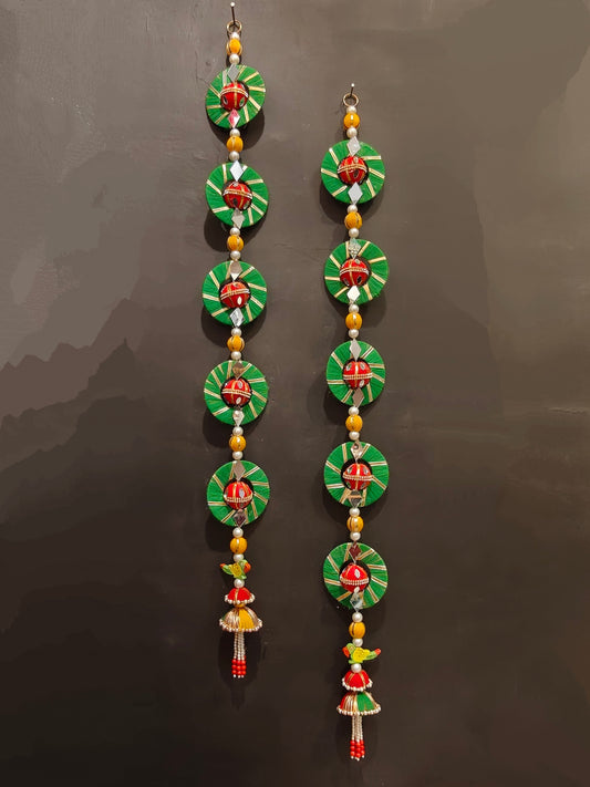 Green Bangle Side Hangings