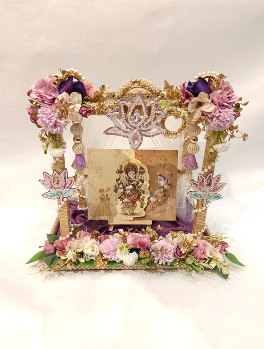 Royal Vivaah Mandap Wedding Card Platter | Luxury Indian Wedding Card Platter in Lavender