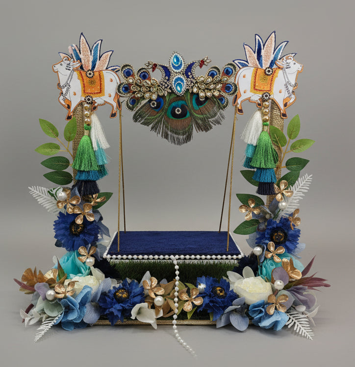Decorative Thakur Ji Jhula (Swing) in Blue