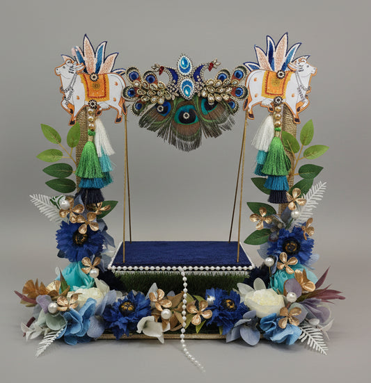 Decorative Thakur Ji Jhula (Swing) in Blue