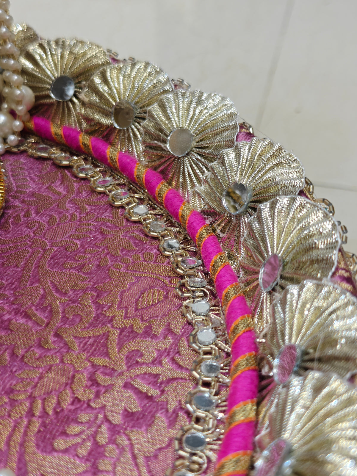 Lavender & Magenta Royal Karva Chauth Thali Set with Channi, Lota & Roli Chawal Boxes
