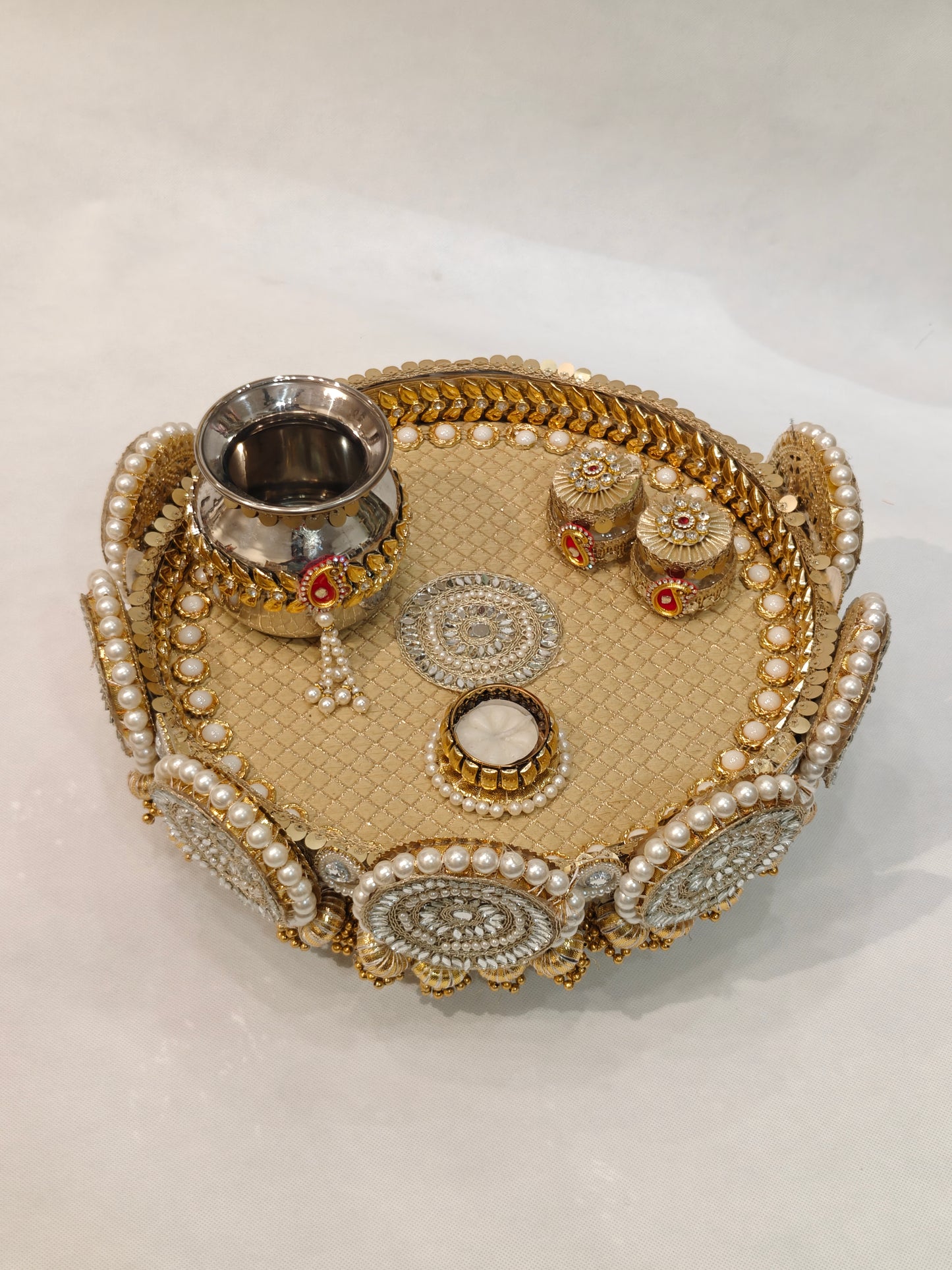 Luxury Pooja Thaali Set for Wedding | Designer Wedding Pooja Thali | The Wedding Station