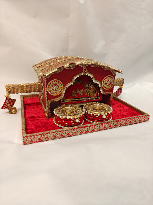 Luxury Lagan Platter with Palanquin & Dry Fruit Boxes | Wedding Lagan Platter