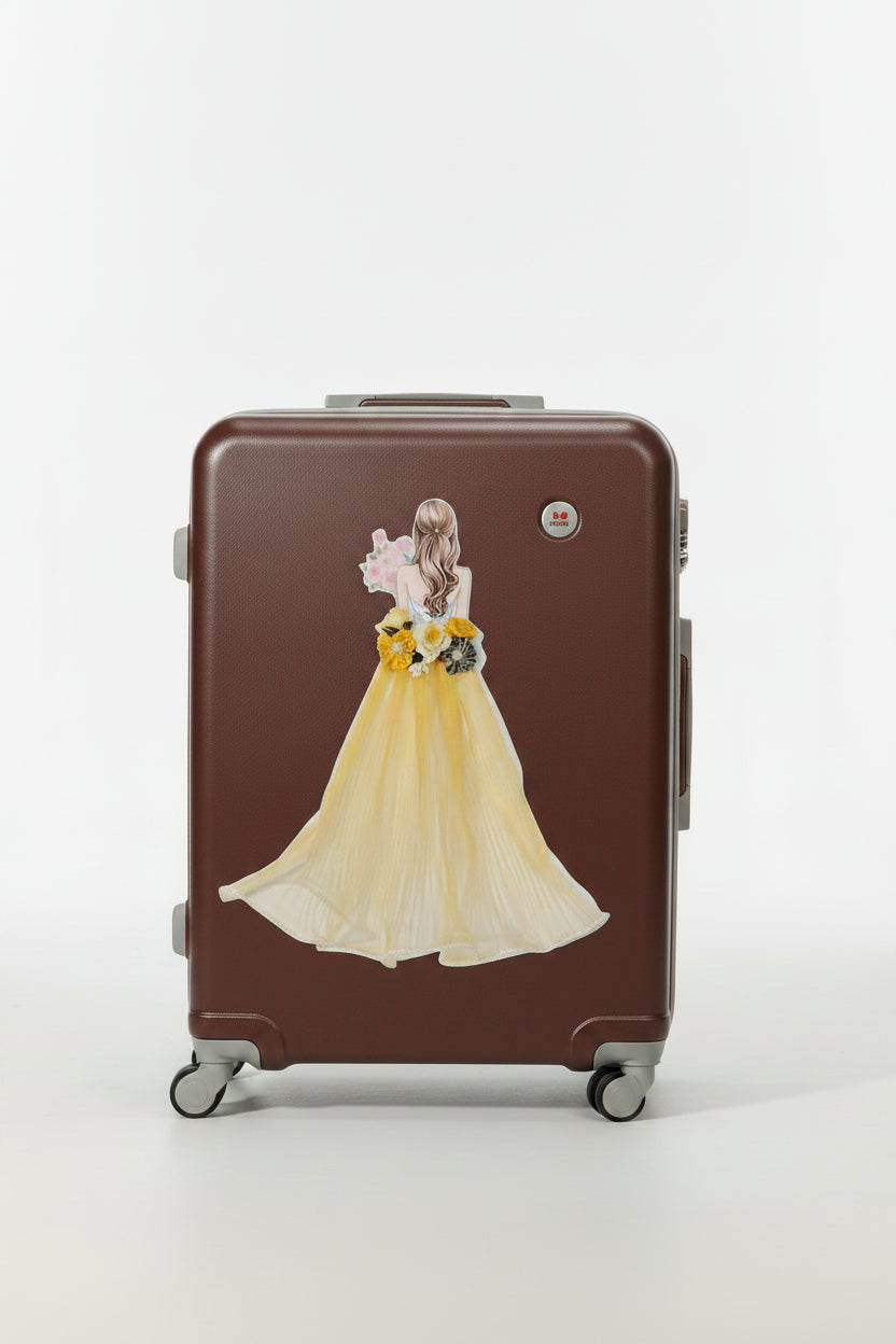 Decorative Bridal Suitcase Sticker for Bridal Trousseau & Luggage Decoration - Yellow