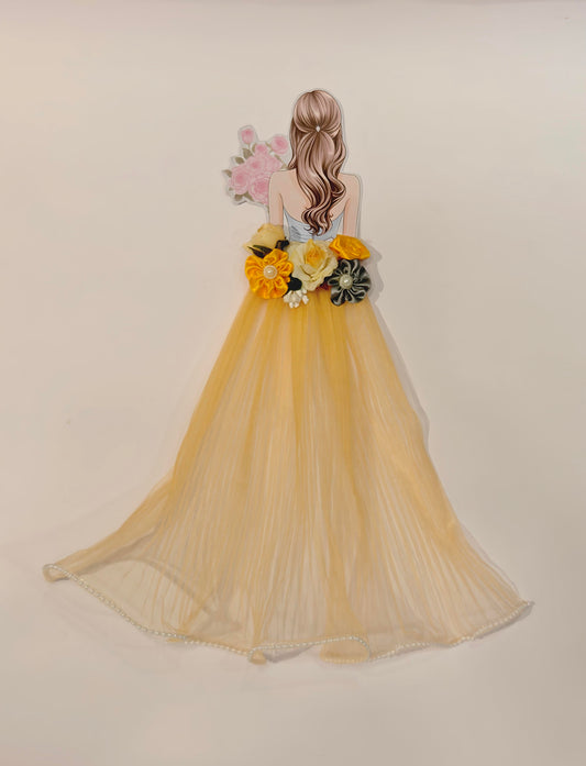 Decorative Bridal Suitcase Sticker for Bridal Trousseau & Luggage Decoration - Yellow