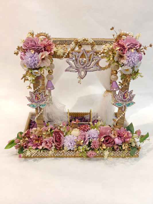 Royal Vivaah Mandap Wedding Card Platter | Luxury Indian Wedding Card Platter in Lavender